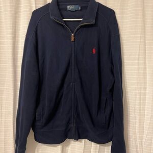 Ralph Lauren Men's Dark Blue Zip-Up Sweater